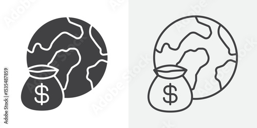 Capitalism icon Line graphics illustration