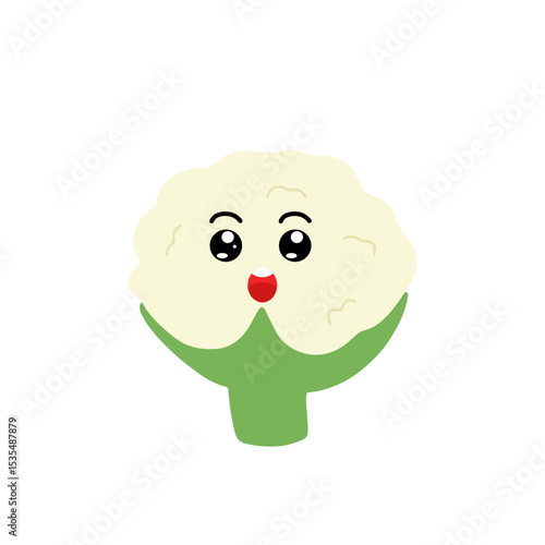 Popular kawaii cauliflower variant expression face cartoon design