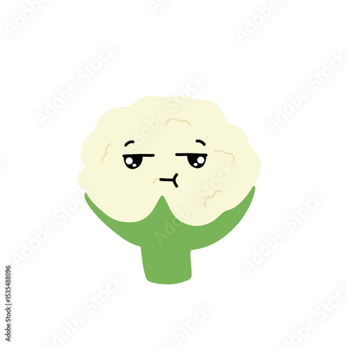 Popular kawaii cauliflower variant expression face cartoon design