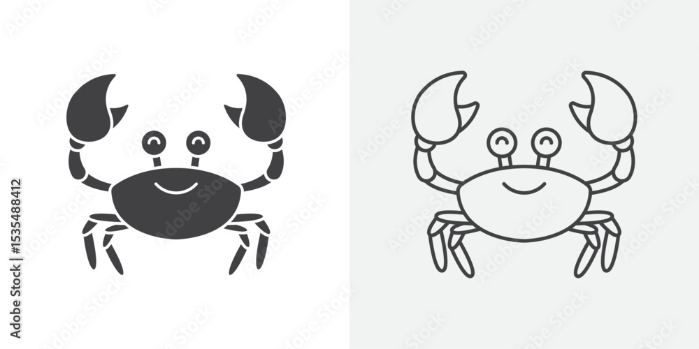 Obraz premium Crabs icon Line graphics illustration