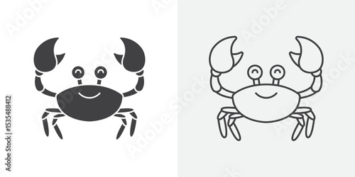 Crabs icon Line graphics illustration
