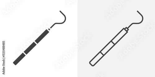 Dental pick icon Line graphics illustration