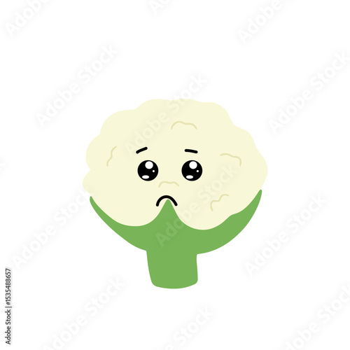 Popular kawaii cauliflower variant expression face cartoon design