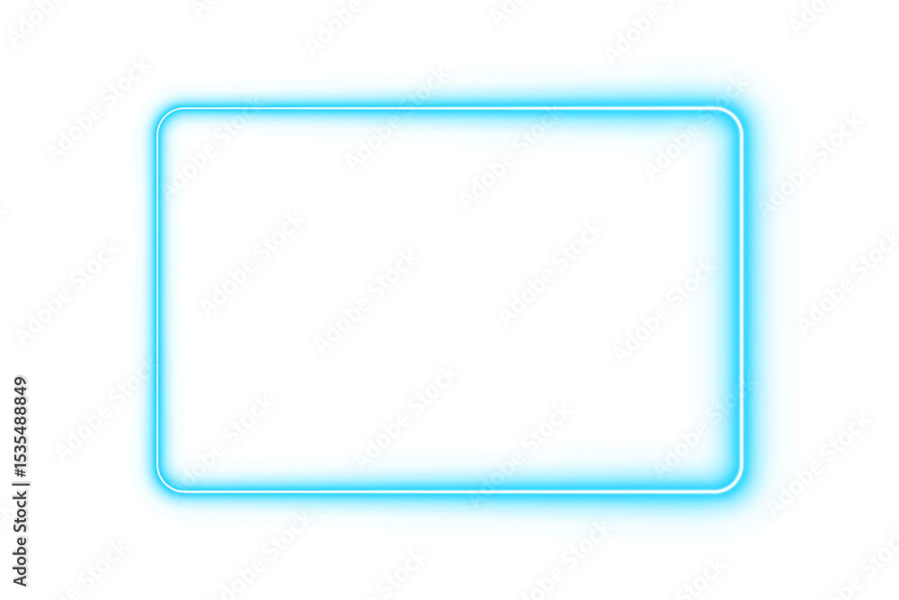 Neon glowing blue gradient rectangle frame border with 3d style on transparent background
Neon glowing blue gradient rectangle frame border with 3d style on transparent background