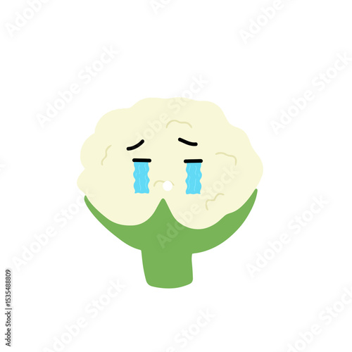 Popular kawaii cauliflower variant expression face cartoon design