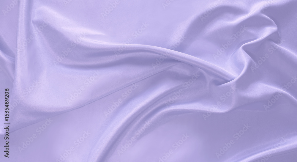 Obraz premium Elegant premium silky cloth. Light lavender purple violet twisted crumbled sleek silk satin fabric. Gentle delicate powder pastel mauve good tax color. Wedding theme. Flowing hanging drapery velvet