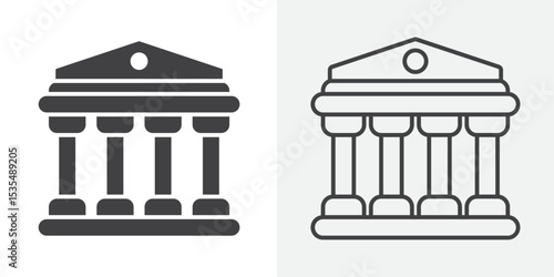Government icon Line graphics illustration