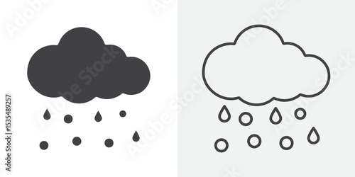 Hail icon Line graphics illustration
