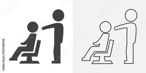 Hairdresser service icon Line graphics illustration