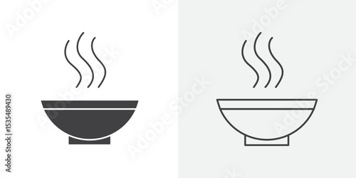 Hot meal icon Line graphics illustration