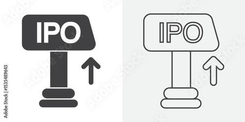 IPO Initial public offering icon Line graphics illustration