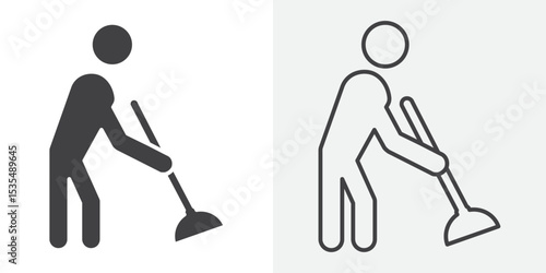 Janitor icon Line graphics illustration