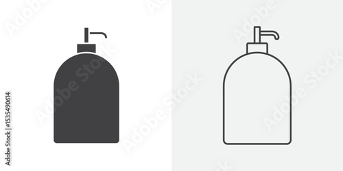 Moisturizing lotion bottle icon Line graphics illustration