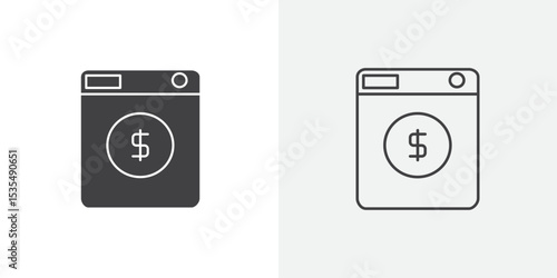 Money laundering icon Line graphics illustration