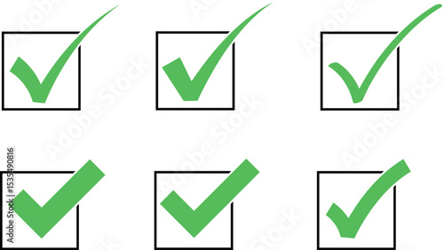 イラスト素材：チェックマークのベクター素材　 check mark  icon set.