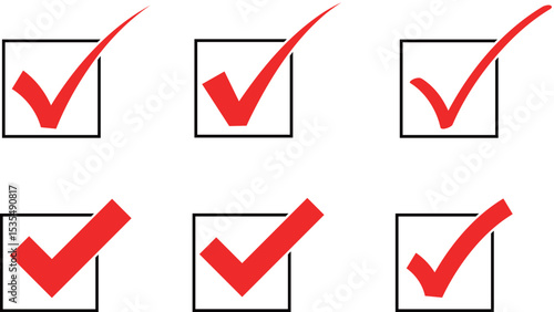 イラスト素材：チェックマークのベクター素材　 check mark  icon set.