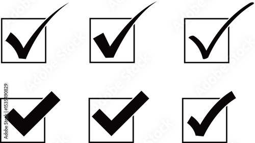 イラスト素材：チェックマークのベクター素材　 check mark  icon set.