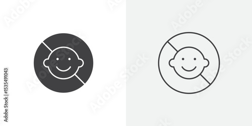 No kid allowed icon Line graphics illustration