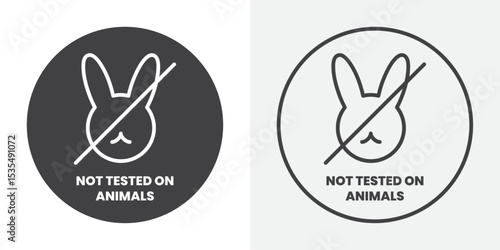 Not tested on animals icon Line graphics illustration