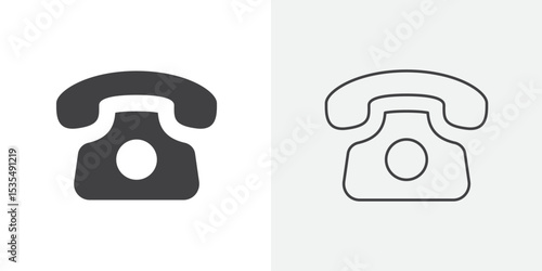 old phone icon Line graphics illustration