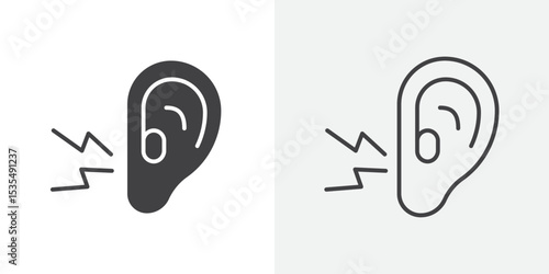 Otitis icon Line graphics illustration