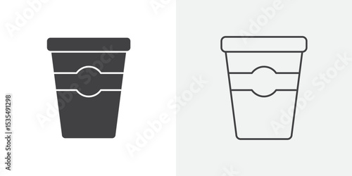 Paper coffee cup icon Line graphics illustration