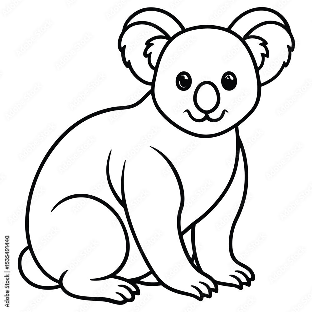 Naklejka premium Adorable hand drawn illustration of a koala bear perfect for coloring books and educational projects