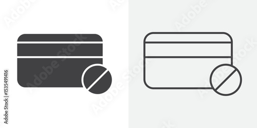 Payment cancel icon Line graphics illustration