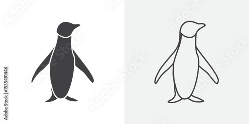 Penguin icon Line graphics illustration