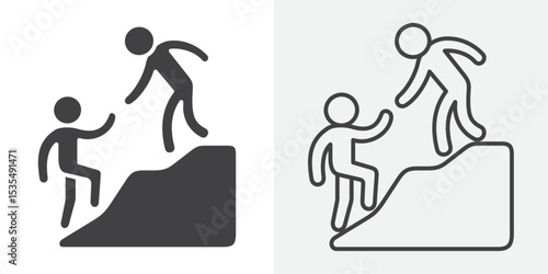 Person help someone icon Line graphics illustration