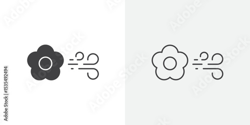 Spring season icon Line graphics illustration