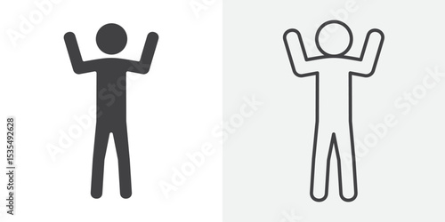 Surrender, capitulate, give up icon Line graphics illustration