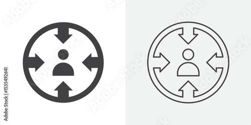 Target audience icon Line graphics illustration