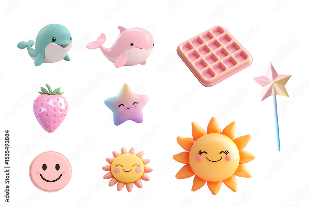 A vibrant collection of cute and colorful icons including smiling sun, happy star, playful animals, and delightful treats, perfect for children's projects and cheerful designs. A vibrant collection of cute and colorful icons including smiling sun, happy star, playful animals, and delightful treats, perfect for children's projects and cheerful designs.