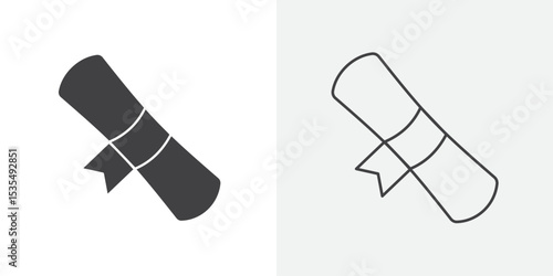 University, college degree icon Line graphics illustration