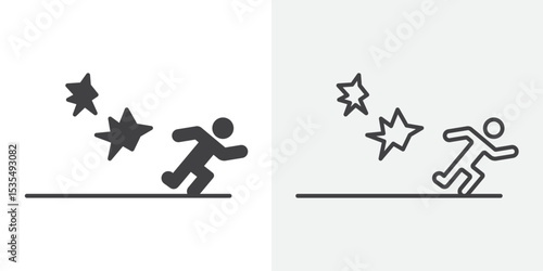 war Refugee icon Line graphics illustration