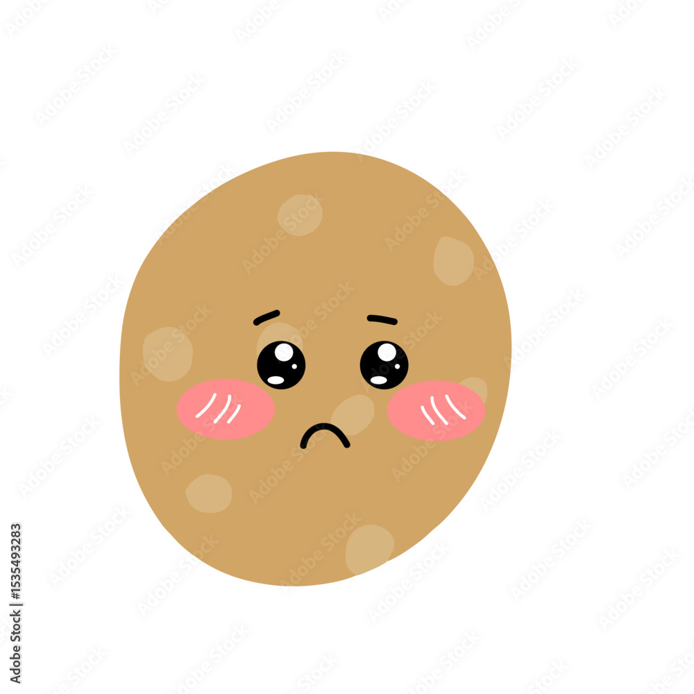 Fototapeta premium Potatoes character expression. emoticon element. Various expressions of cartoon illustrations. cute and adorable emoticons of fruits and vegetables style 