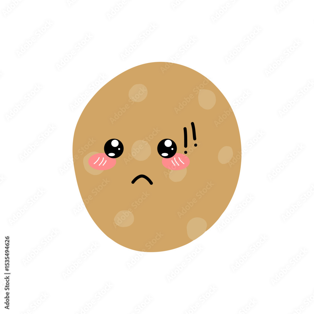 Fototapeta premium Potatoes character expression. emoticon element. Various expressions of cartoon illustrations. cute and adorable emoticons of fruits and vegetables style