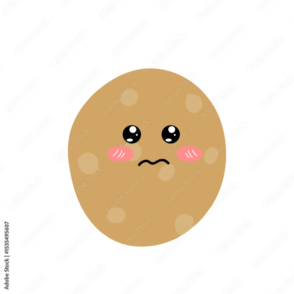 Fototapeta premium Potatoes character expression. emoticon element. Various expressions of cartoon illustrations. cute and adorable emoticons of fruits and vegetables style 