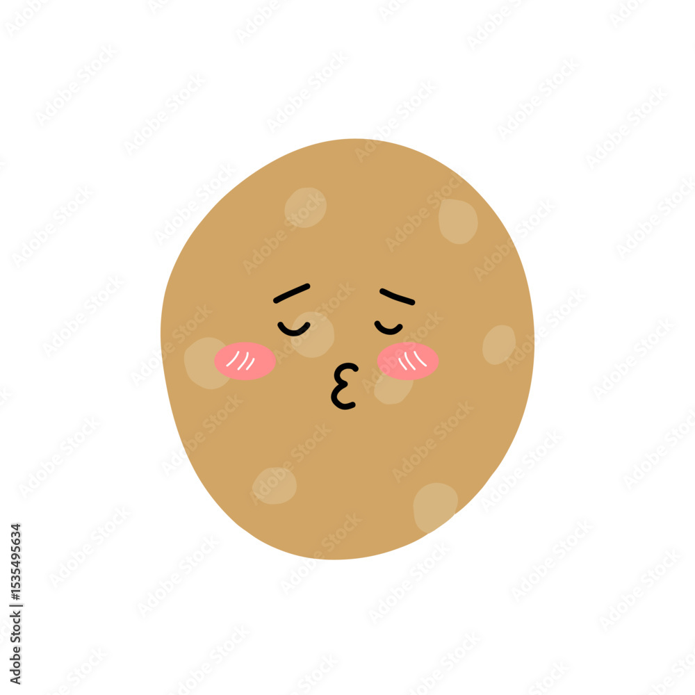 Fototapeta premium Potatoes character expression. emoticon element. Various expressions of cartoon illustrations. cute and adorable emoticons of fruits and vegetables style 