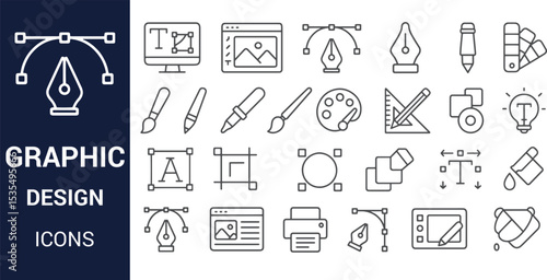 Graphic Design Icons A Comprehensive Collection of Line Art for Web and Print