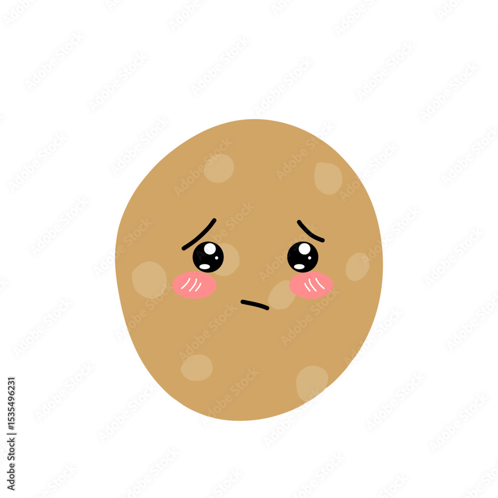 Fototapeta premium Potatoes character expression. emoticon element. Various expressions of cartoon illustrations. cute and adorable emoticons of fruits and vegetables style 