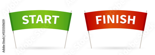 Finish - start, athletic speed. vector illustration