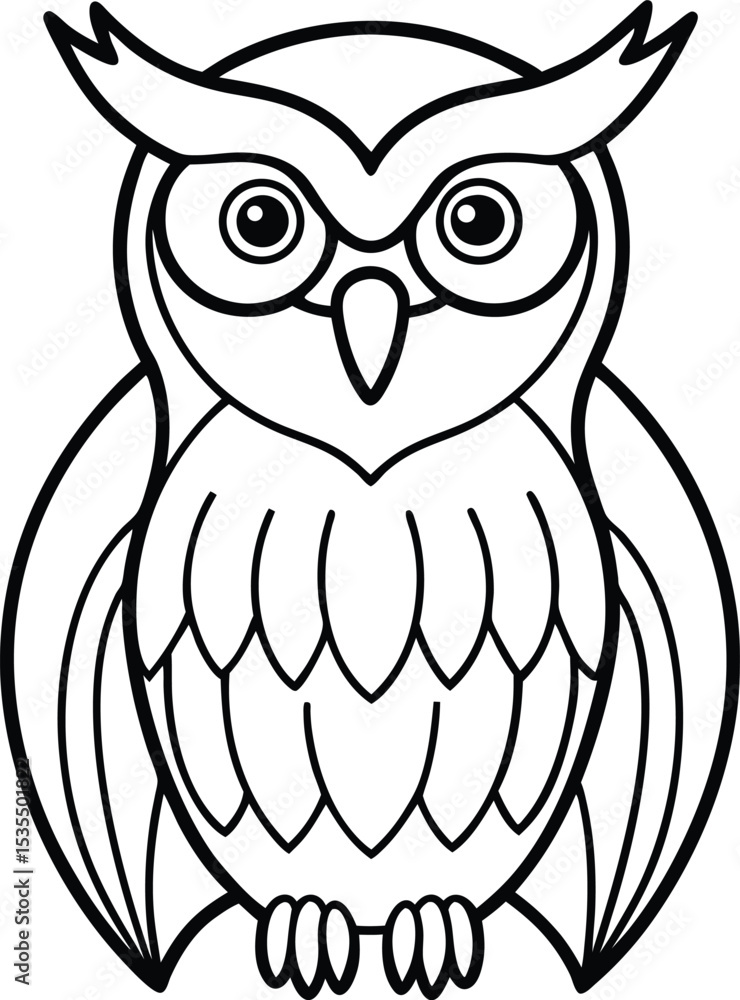 Fototapeta premium owl on white background
