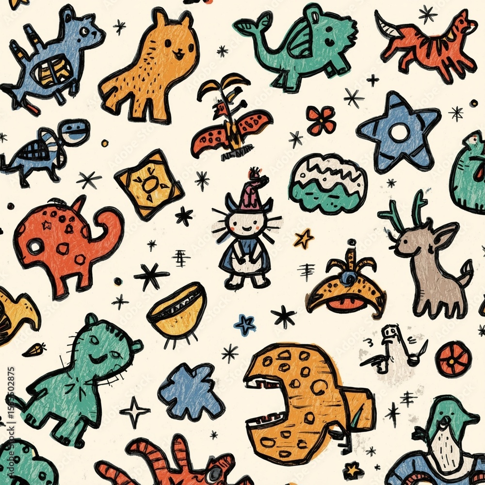 Obraz premium seamless pattern with animals