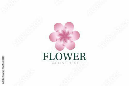Decorative Flower Logo Simply Shape Modern Business Brand Identity Sign Symbol