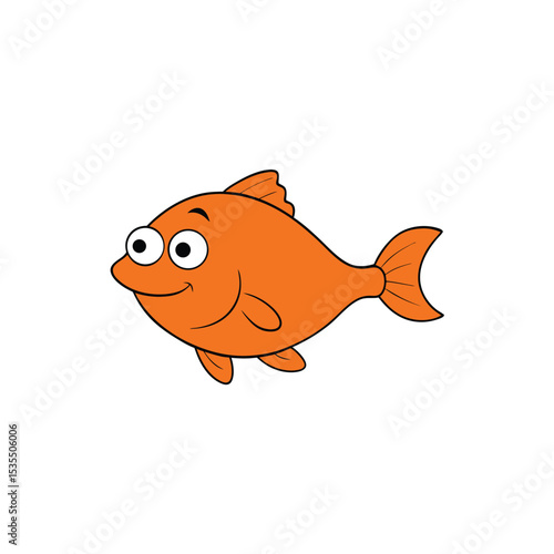 cartoon goldfish isolated on white