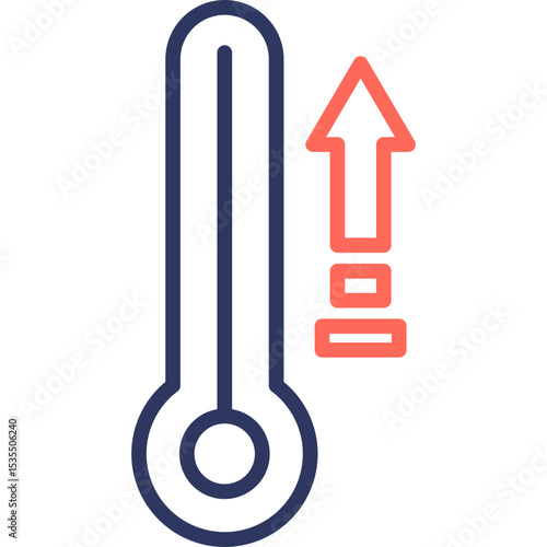 Thermometer line color icon