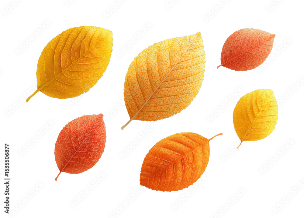 Obraz premium Vibrant autumn leaves in various shades of orange and yellow
