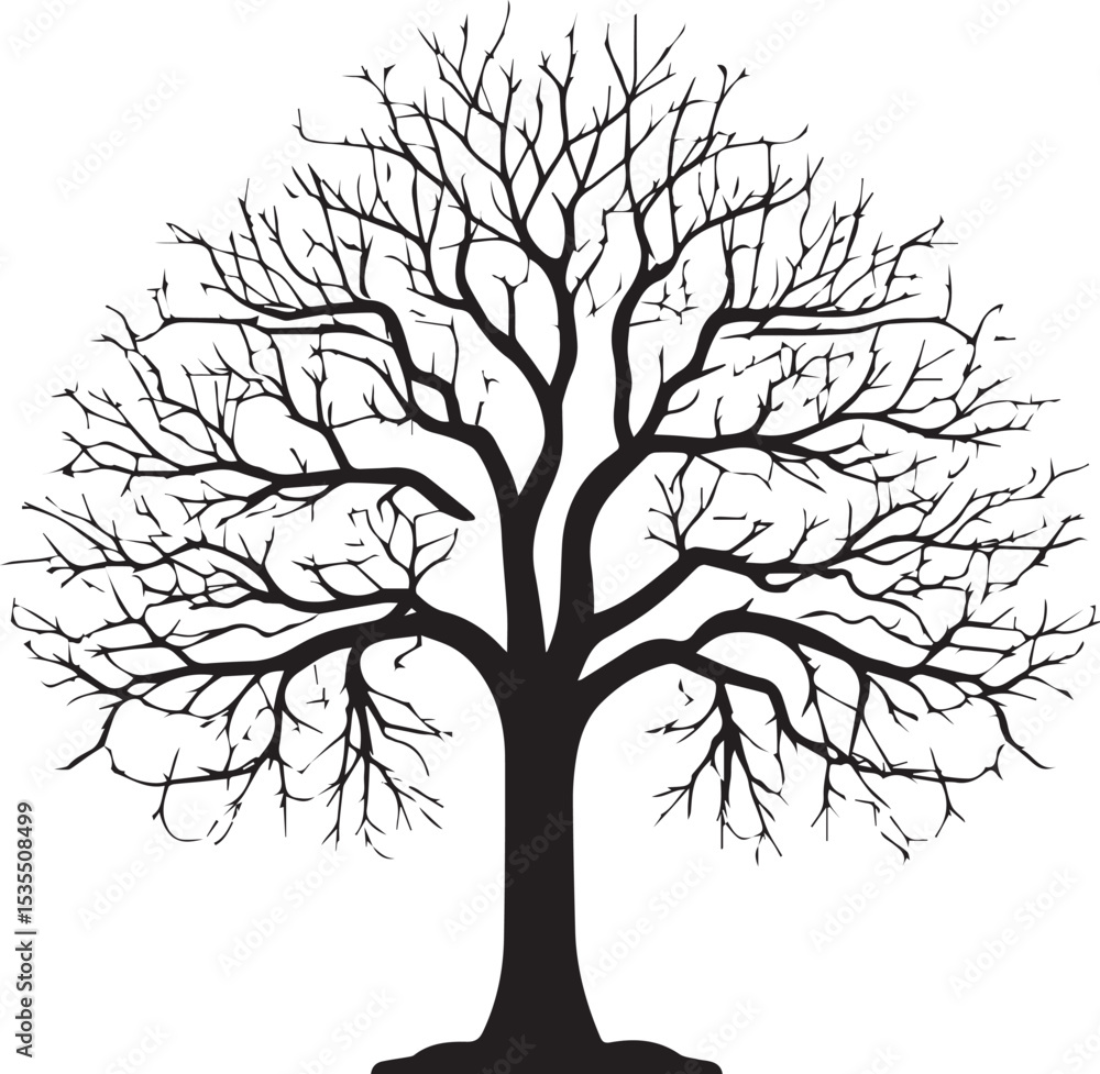Obraz premium Tree silhouette Vector | Minimalist & Trendy Tree Silhouette Design | Unique & Stylish Tree Artwork for Vector design